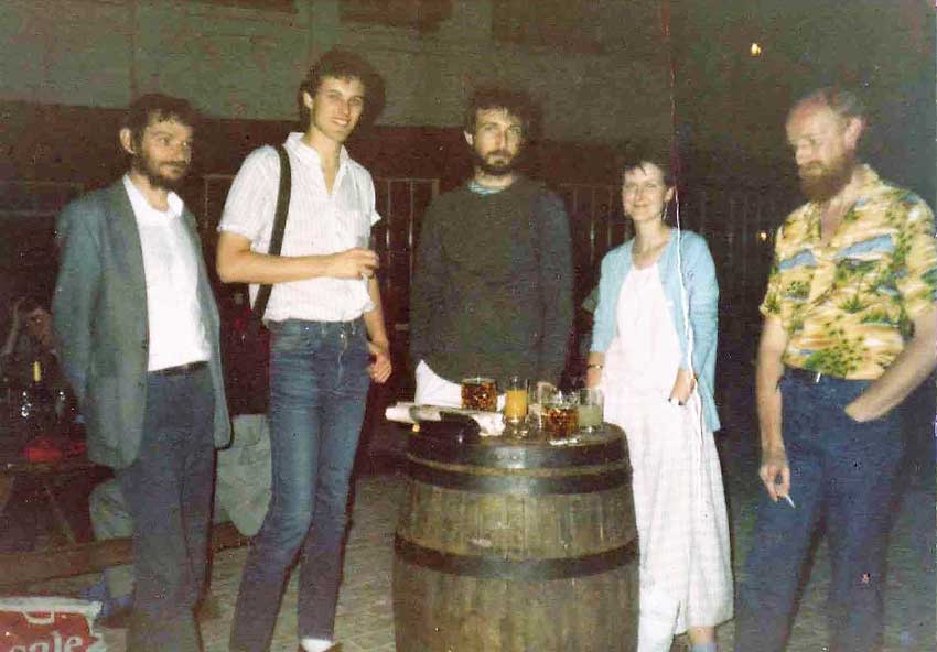 Nigel, ?, Jon, Stephanie, Pete. The George Inn, Southwark