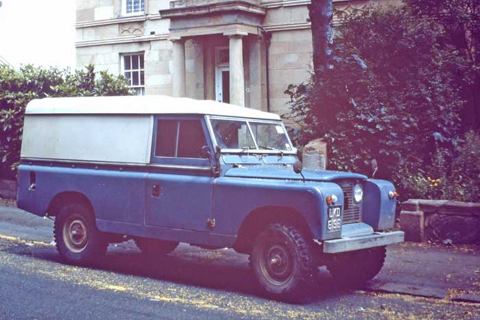 Home again - the Land Rover parked outside my flat in Sheffield