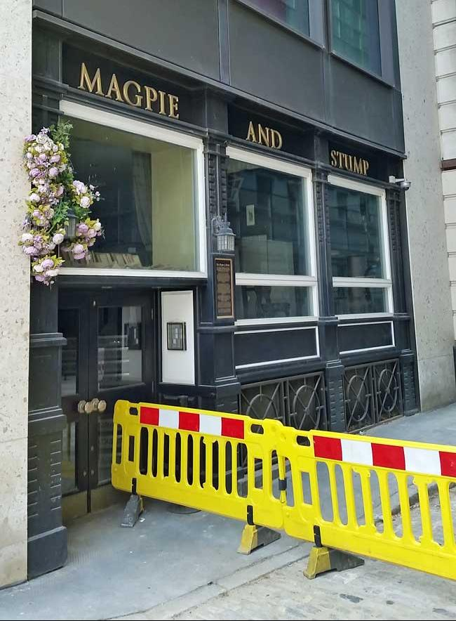 The Magpie and Stump pub on Old Bailey, where the plan to climb St Paul’s was hatched.