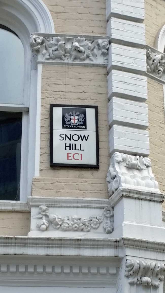 Snow Hill, EC1, our last stop on an eventful night
