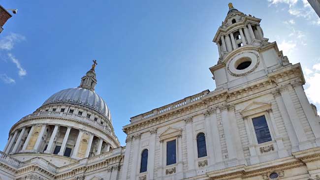 The dome and bell tower of St Paul’s Cathedral