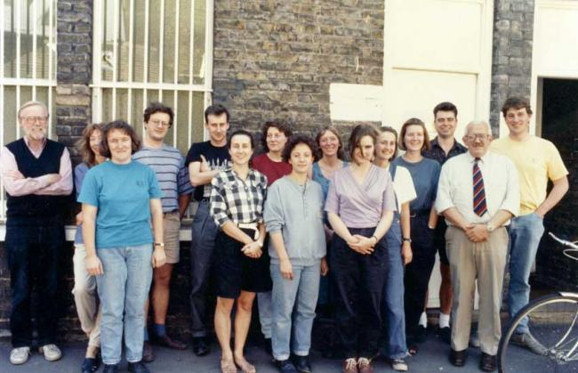 Left to right: John Pirie (RIP), Richenda Goffin, Alison Nailer, Mark Samuel, Hedley Swain, Judy Stevenson, Sue Hurman, Liz Maison_Pierre, Lyn Blackmore, Patsy Phillips, Fiona Seeley, Karen Waugh, Paul Spoerry, Michael Jones (RIP), Roy Stephenson.