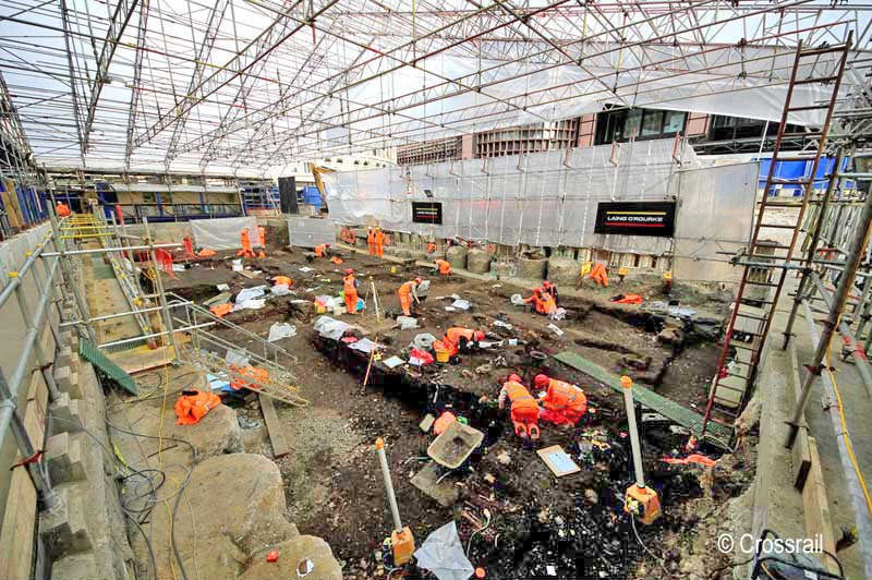 MOLA excavation for Crossrail on the Bedlam burial ground (XSM10) Photo © Crossrail 