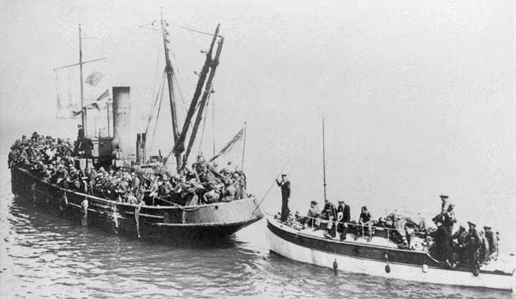 Q. How many soldiers can you fit on a tug? A. Over a hundred if they keep still for seven hours Mary Evans Picture Library