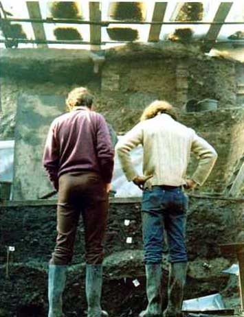 Peter Marsden, Left and Graham Troillet NFW looking at the boat.