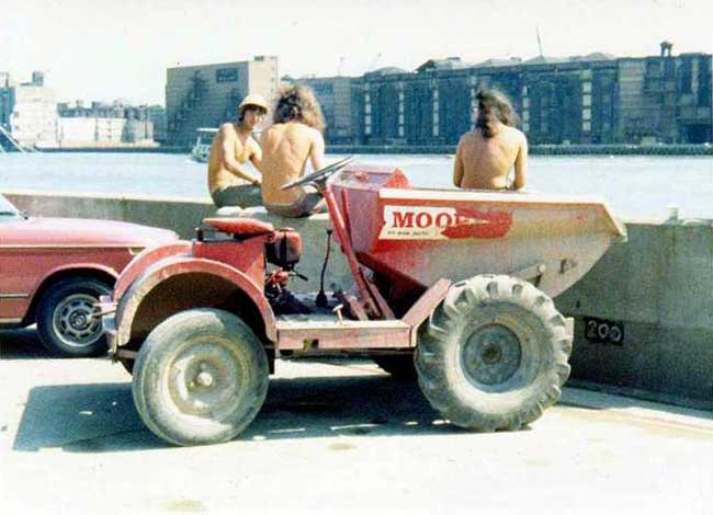 Tea break on dumper truck