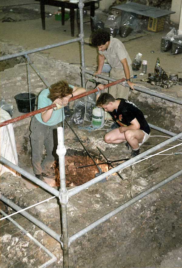  'Drums... drums… in the deep!': Angus Lawrence, Mark Hinman and Martin Watts (Dominic was probably down the well) 