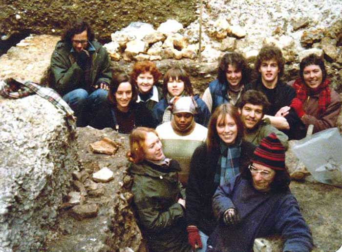 Front, Left to Right - Hester White, Marietta Ryan, Louise Miller (now Malkin) (Supervisor), 2nd Row, ?, Mark Burch. Back Row, - Patrick Allen, ?, ?, Julie Flude, ?, Richard Kerr, Sandra Rose. (If you know the missing names please tell us) - From Louise