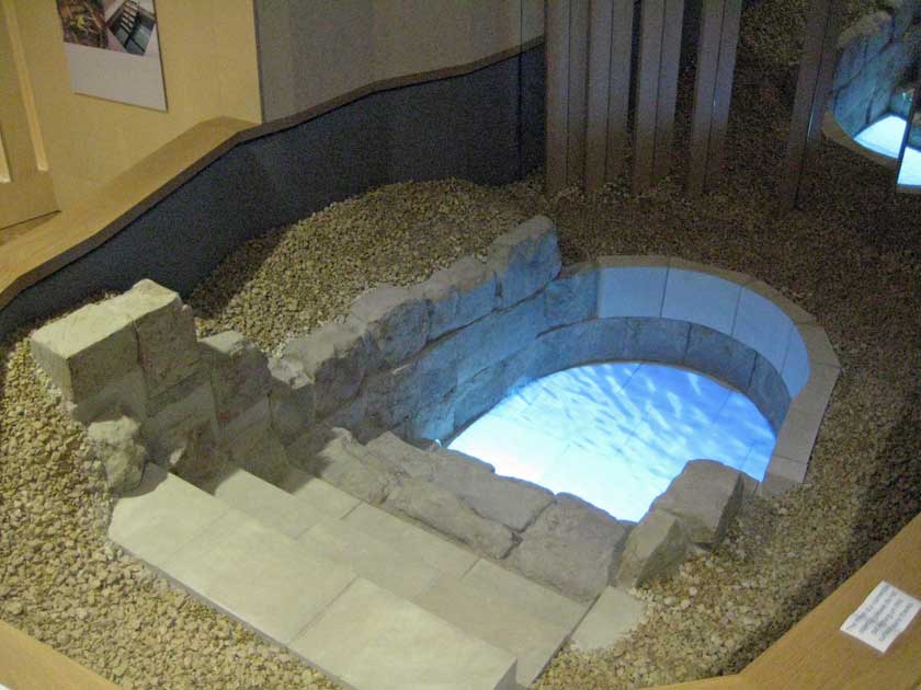 The mikveh as reconstructed at the Jewish Museum in Camden Town, complete with shimmering water effects Photo by Ian Blair