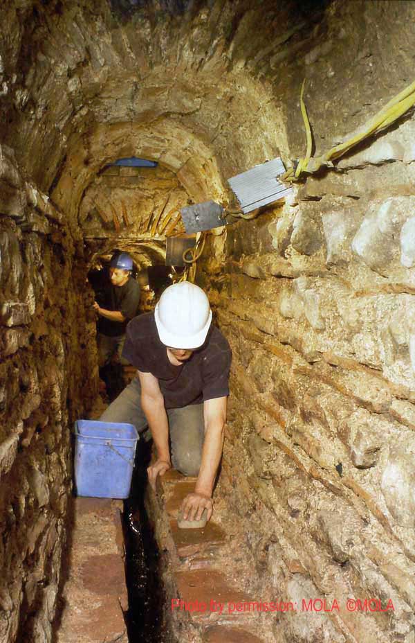 Dave Mackie and Ian Blair photo cleaning the longer south section of the culvert