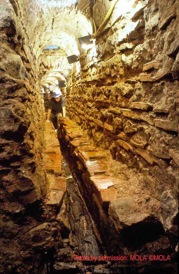 Wider working view of Ian Blair in the longer south end of the culvert.
