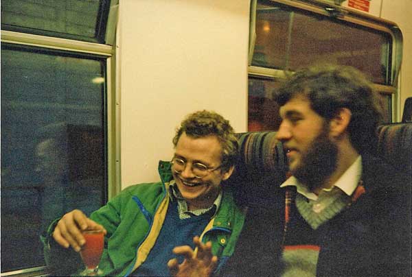  Having drunk the train buffet dry, a desperate James Howell starts drinking his own blood