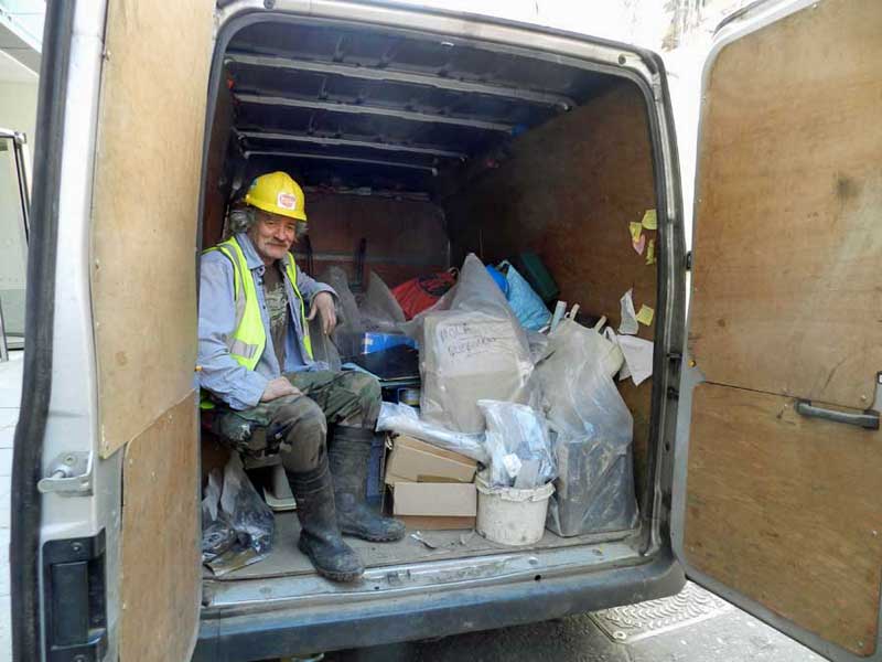 Pat Connolly in the MOLAS van