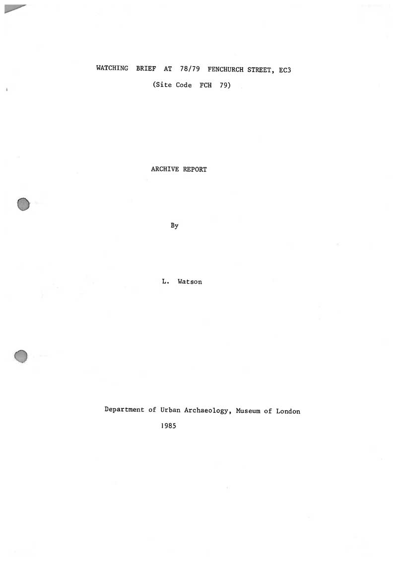 Watching Brief at 78 79 Fenchurch Street EC3 FCH79