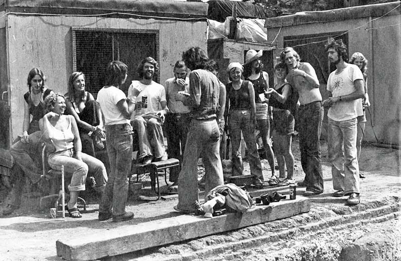 Outdoor party time at the GPO75 site 1978