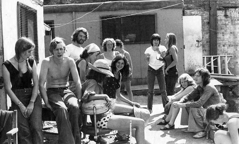Outdoor party time at the GPO75 site 1978
