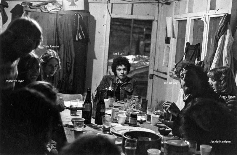 Party in GPO75 site hut